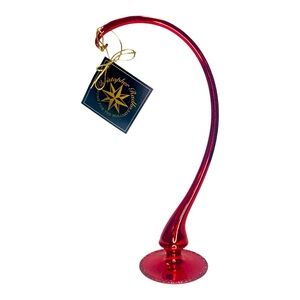 Christopher Radko Red Glass Ornament Holder Stand Large 11.5 Inch Stunning
